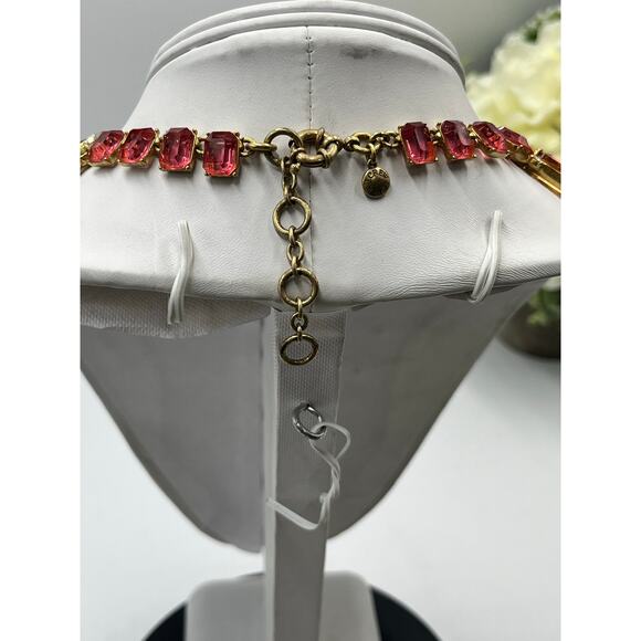 J. Crew Cluster Multicolor Emerald-Cut Crystals Jewel-Tone Collar Necklace - Picture 7 of 12